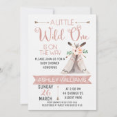 Wild One Watercolor Kinderdusche Einladung (Vorderseite)