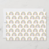 Wild One Watercolor Rainbow Girls erster Geburtsta Einladung (Rückseite)