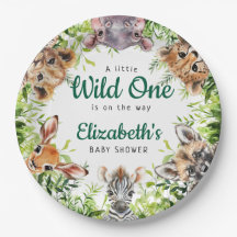 Wild One Watercolor Safari Animals Baby Shower