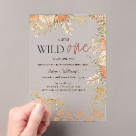Wild One wild Blume Baby Shower Acryleinladungen