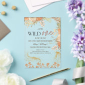 Wild One wild Blume Baby Shower Acryleinladungen (In Situ (Hochzeit))