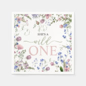 Wild One Wildflower Birthday Napkins Serviette (Vorderseite)