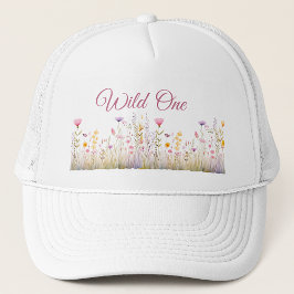 Wild One Women's Hat, Boho Wildblume Garden Truckerkappe
