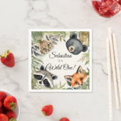 Wild One Woodland Animal Birthday Party Serviette (Beispiel)