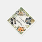 Wild One Woodland Animal Birthday Party Serviette (Ecke)