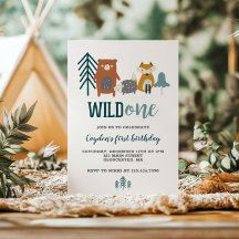 Wild One Woodland Animal zum ersten Geburtstag Ein