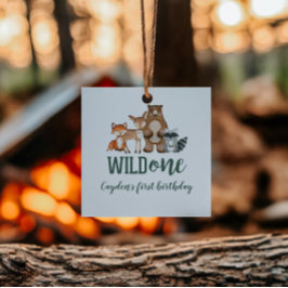 Wild One Woodland Animal zum ersten Geburtstag Geschenkanhänger