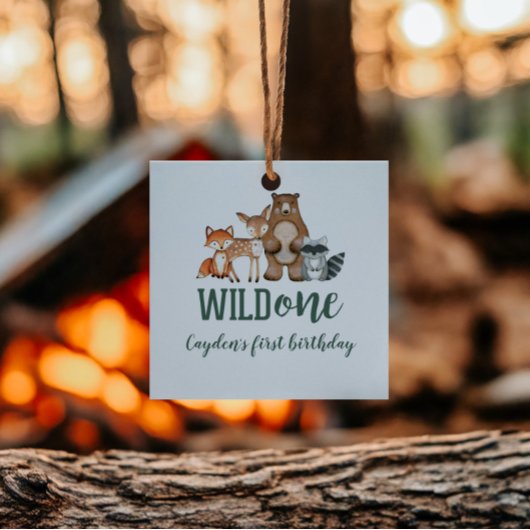 Wild One Woodland Animal zum ersten Geburtstag Geschenkanhänger