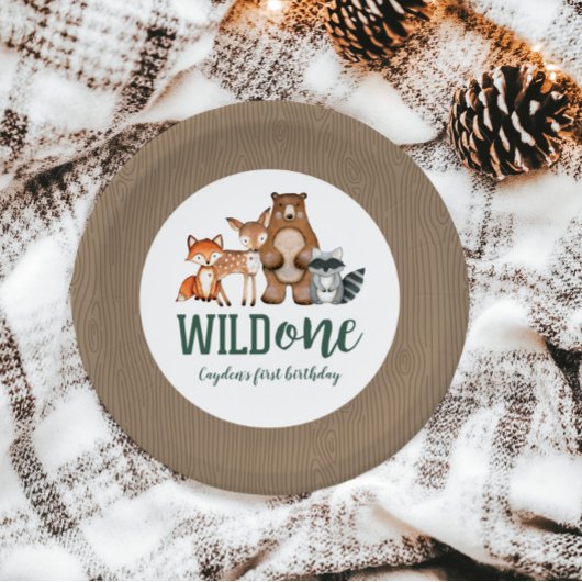 Wild One Woodland Animal zum ersten Geburtstag Pappteller