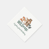 Wild One Woodland Animal zum ersten Geburtstag Serviette (Ecke)