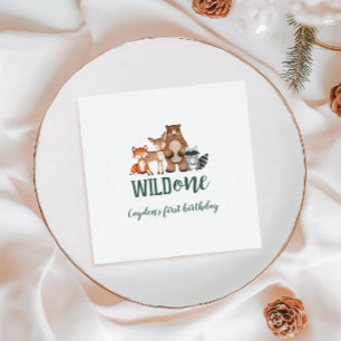 Wild One Woodland Animal zum ersten Geburtstag Serviette