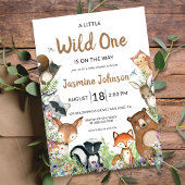 Wild One Woodland Baby Shower Animals Einladung