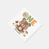 Wild One Woodland Bear 1. Geburtstag Napkins Serviette (Ecke)