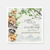Wild One Woodland Creatures Baby Shower Party Serviette (Vorderseite)