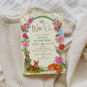 Wild One Woodland Floral Butterfly Animals Einladung