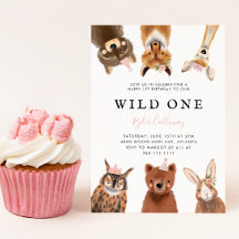 Wild One Woodland Pink Erste Geburtstagsparty