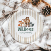 Wild-One-Woodland-Tier-Erstgeburtenpapier-Plat Pappteller