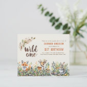 Wild-One-Woodland-Tiere 1. Geburtstag (Stehend Vorderseite)