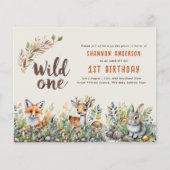 Wild-One-Woodland-Tiere 1. Geburtstag (Vorderseite)