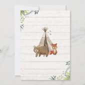 Wild One, Woodland, Tribal Einladung (Rückseite)