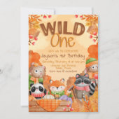 Wild One Woodlands 1. Geburtstag Einladung (Vorderseite)