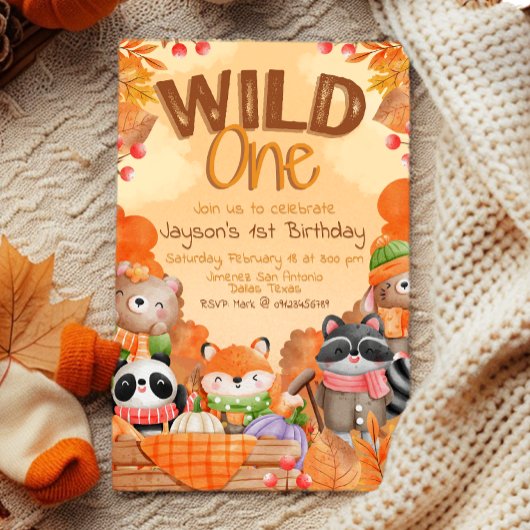 Wild One Woodlands 1. Geburtstag Einladung