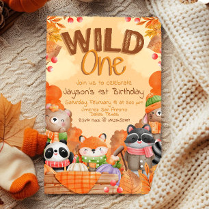Wild One Woodlands 1. Geburtstagseinladung Einladung