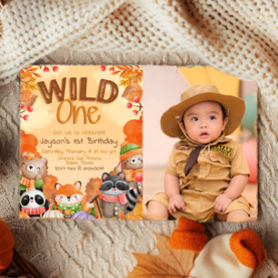 Wild One Woodlands-Einladung mit Foto Einladung