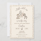 Wild One Zebra Safari Gender Neutral Baby Dusche Einladung (Vorderseite)