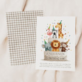 Wild One Zoo Animals Neutral First Birthday Party Einladung