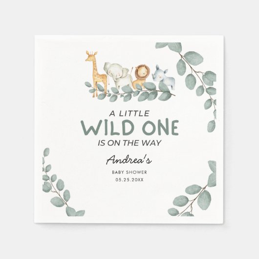 Wild One Zoo Theme Kinderdusche Serviette (Vorderseite)