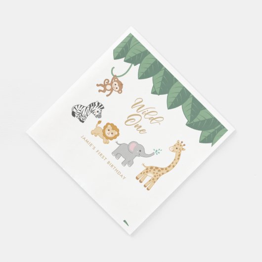 Wild One zum ersten Geburtstag Serviette (Ecke)