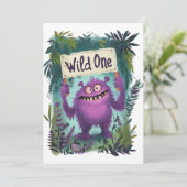 Wild One zum Geburtstag Einladung (Stehend Vorderseite)