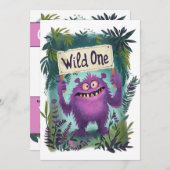Wild One zum Geburtstag Einladung (Vorne/Hinten)