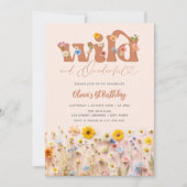 Wild & Onederful Moderne Wildblume 1. Geburtstag Einladung (Vorderseite)