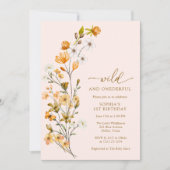 Wild & Onederful Wildblume Girl 1. Geburtstag Einladung (Vorderseite)