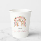 Wild & Onederful Wildblume Rainbow 1. Geburtstag Pappbecher (Vorderseite)