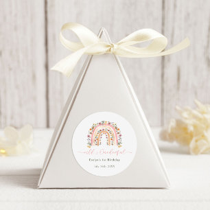 Wild & Onederful Wildblume Rainbow 1. Geburtstag Runder Aufkleber