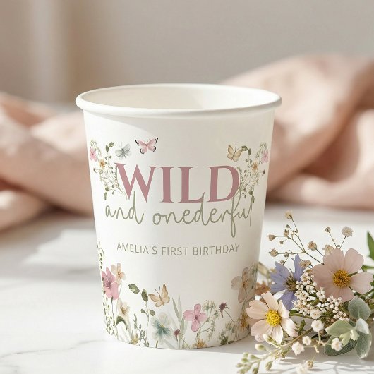 Wild & Onederful Wildblumen 1. Geburtstagsfeier Pappbecher