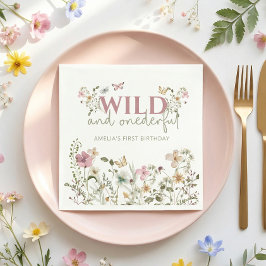Wild & Onederful Wildblumen 1. Geburtstagsfeier Serviette