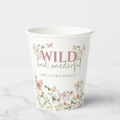 Wild & Onederful Wildflower 1st Birthday Party Pappbecher (Vorderseite)