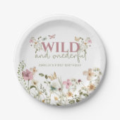 Wild & Onederful Wildflower 1st Birthday Party Pappteller (Vorderseite)