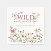 Wild & Onederful Wildflower 1st Birthday Party Serviette (Vorderseite)
