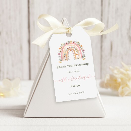 Wild & Onederful Wildflower Rainbow 1st Birthday Geschenkanhänger