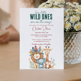 Wild Ones I twins Safari Baby Dusche Einladung