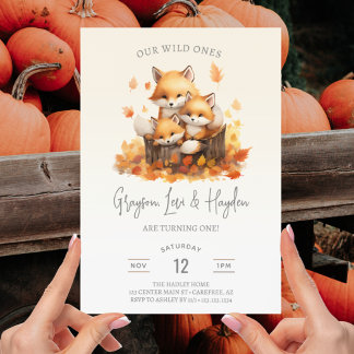 Wild Ones Triplets 1. Geburtstag Einladung