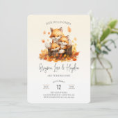 Wild Ones Triplets 1. Geburtstag Einladung (Stehend Vorderseite)