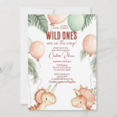 Wild Ones und Twins Baby Dusche Einladung (Vorderseite)