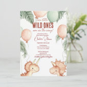 Wild Ones und Twins Baby Dusche Einladung (Stehend Vorderseite)