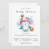 Wild online Owl Baby Shower Einladung (Vorne/Hinten)
